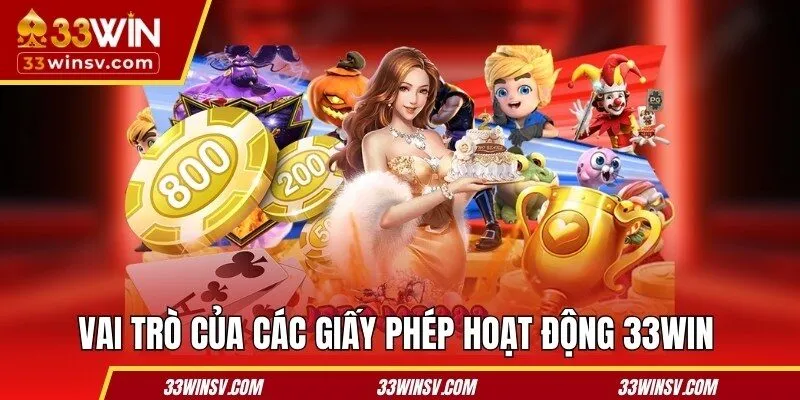 Vai trò quan trọng của các giấy phép hoạt động 33WIN 